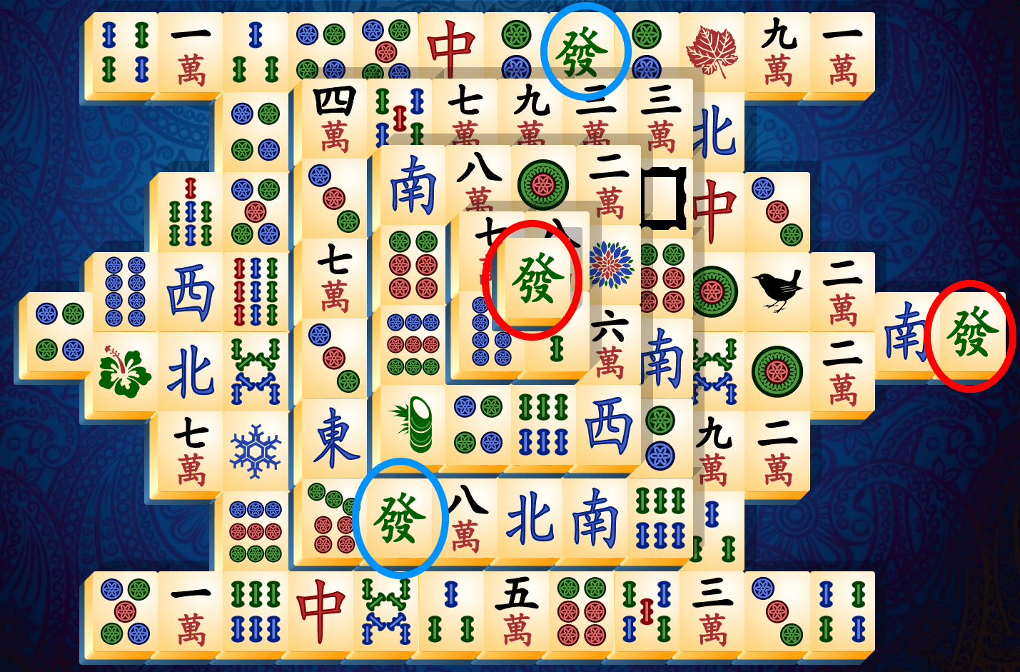 Mahjong Solitaire Pamācība, 1. solis